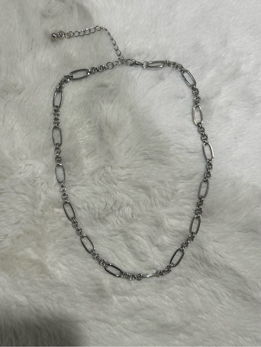 Silver Paperclip Chain Necklace